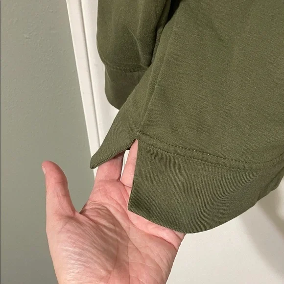 GAP Dark Green Pullover Classic Crewneck Fleece Lined with White Logo Size XL - Picture 4 of 8